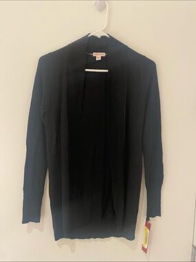 NWT Merona Open Front Cocoon Like/Curved Front Cardigan Black XS